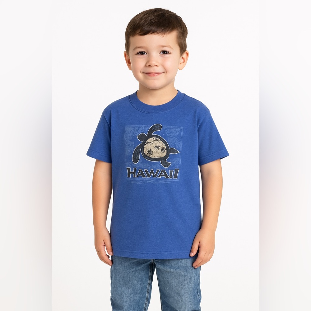 Hawaii Short Sleeve Sea Turtle Graphic Tee Blue Size 5/6